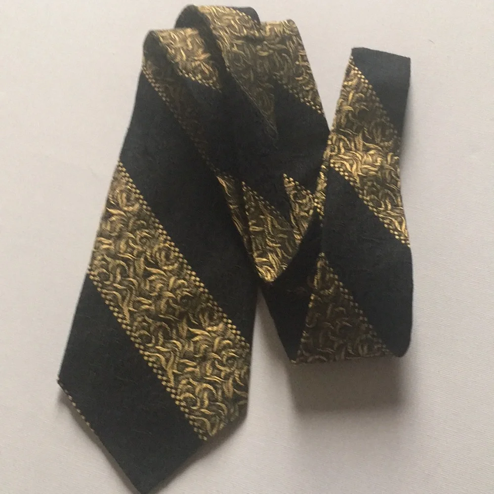 Neck Tie Patterned Men’s Black Gold Collector Item